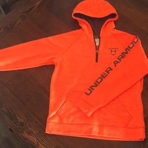 Bright orange Under Armour hoodie